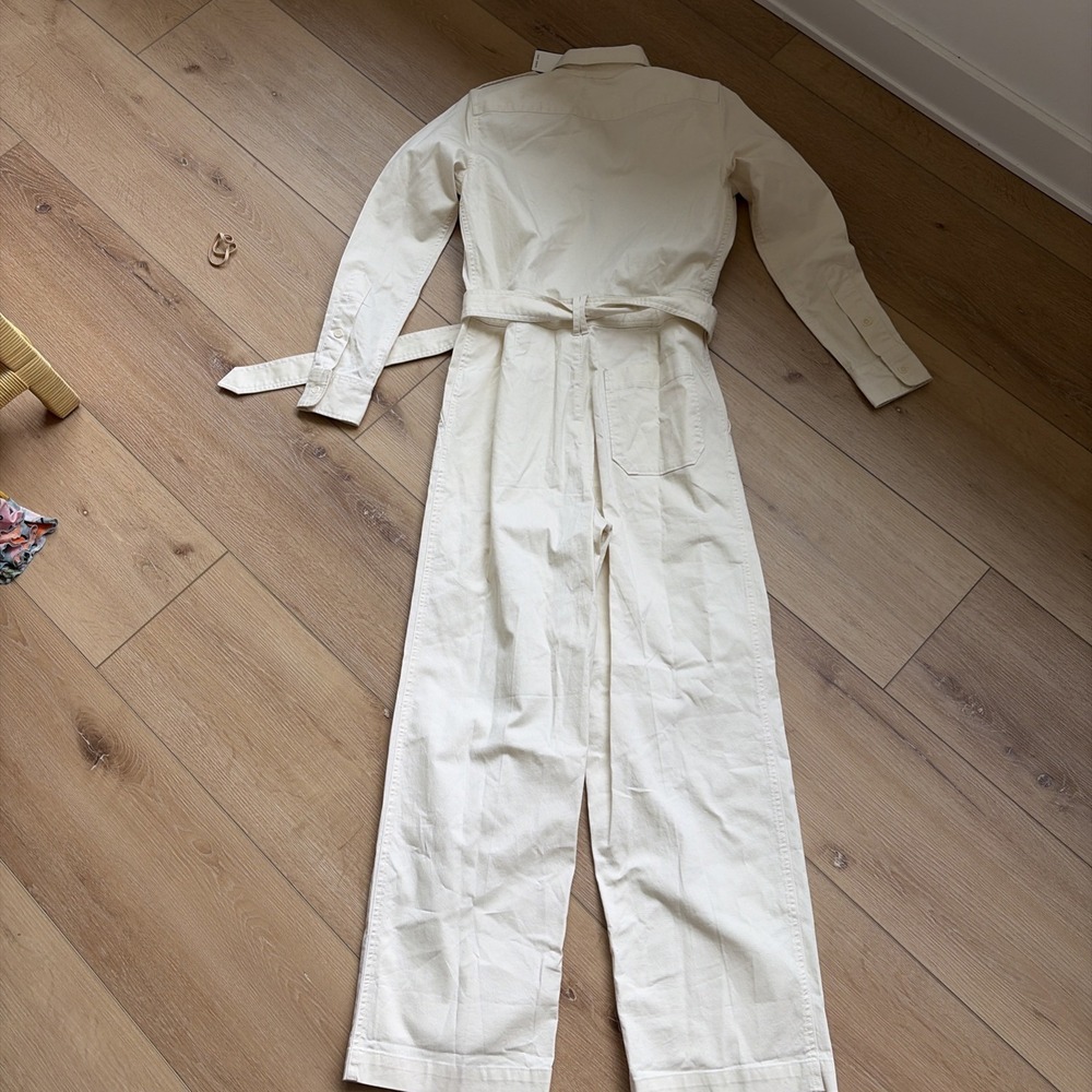 Polo Ralph Lauren Cream Utility  Safari Belted Womens Size 2 Wide Leg Jumpsuit - Picture 9 of 10